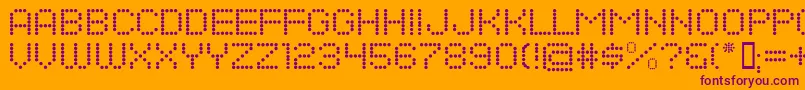 DotsAllForNowJl Font – Purple Fonts on Orange Background