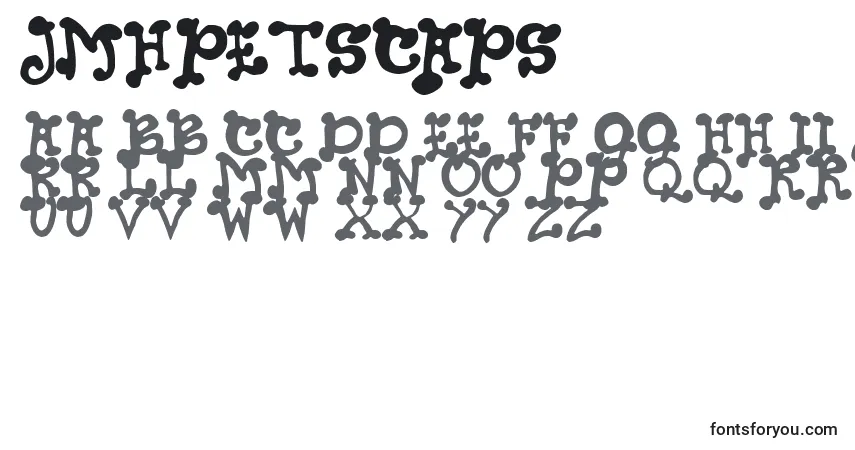 A fonte JmhPetsCaps – alfabeto, números, caracteres especiais