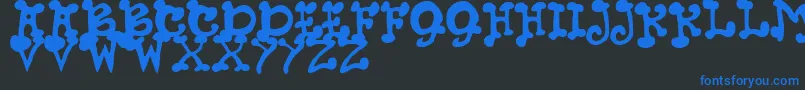 JmhPetsCaps Font – Blue Fonts on Black Background