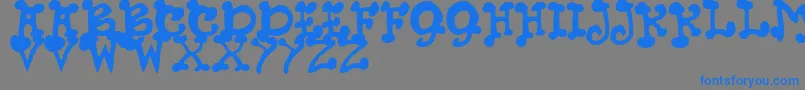 JmhPetsCaps Font – Blue Fonts on Gray Background