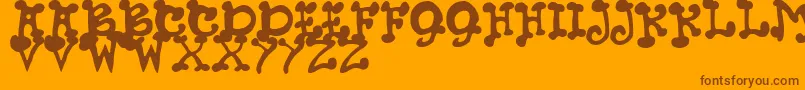 JmhPetsCaps Font – Brown Fonts on Orange Background