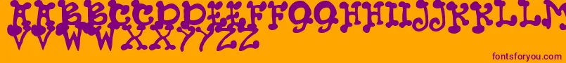 JmhPetsCaps Font – Purple Fonts on Orange Background