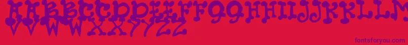 JmhPetsCaps Font – Purple Fonts on Red Background