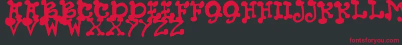 JmhPetsCaps Font – Red Fonts on Black Background