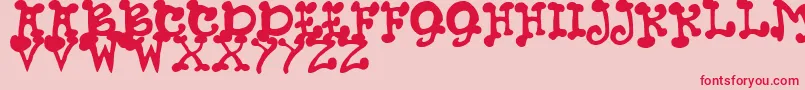 JmhPetsCaps Font – Red Fonts on Pink Background
