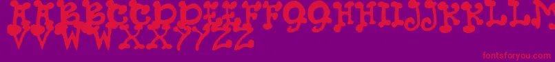JmhPetsCaps Font – Red Fonts on Purple Background