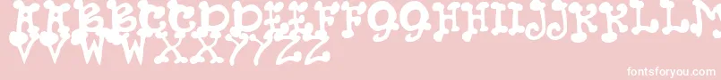 JmhPetsCaps Font – White Fonts on Pink Background
