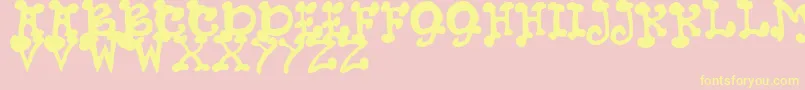 JmhPetsCaps Font – Yellow Fonts on Pink Background