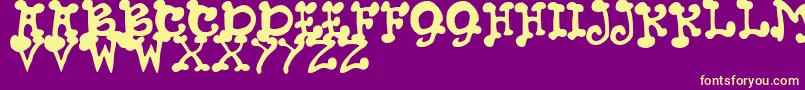 JmhPetsCaps Font – Yellow Fonts on Purple Background