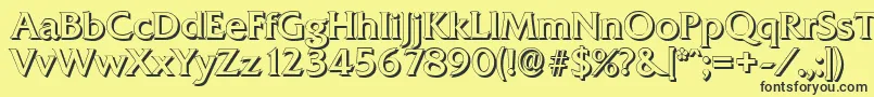 QuadratshadowRegular Font – Black Fonts on Yellow Background