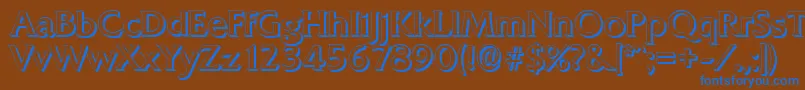 QuadratshadowRegular Font – Blue Fonts on Brown Background