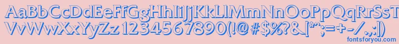 QuadratshadowRegular Font – Blue Fonts on Pink Background