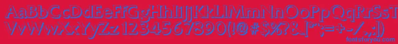 QuadratshadowRegular Font – Blue Fonts on Red Background