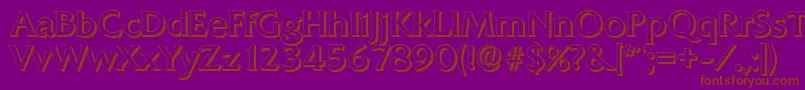 QuadratshadowRegular Font – Brown Fonts on Purple Background