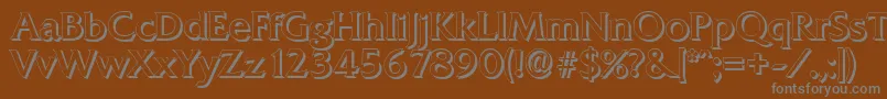 QuadratshadowRegular Font – Gray Fonts on Brown Background