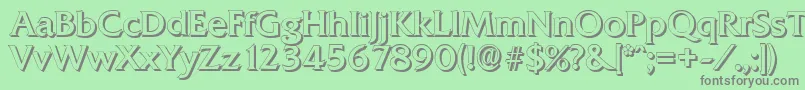 QuadratshadowRegular Font – Gray Fonts on Green Background