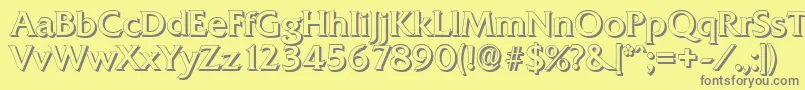 QuadratshadowRegular Font – Gray Fonts on Yellow Background