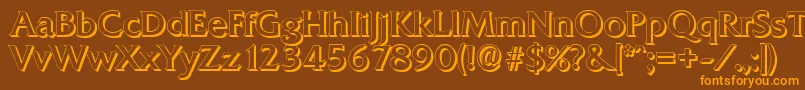 QuadratshadowRegular Font – Orange Fonts on Brown Background