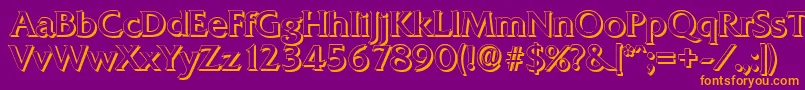 QuadratshadowRegular Font – Orange Fonts on Purple Background