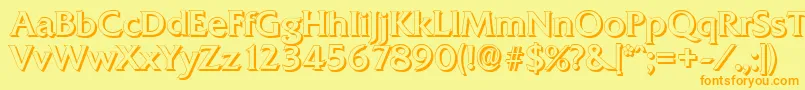 QuadratshadowRegular Font – Orange Fonts on Yellow Background