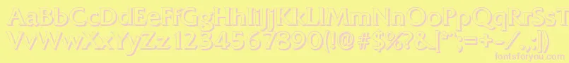 QuadratshadowRegular Font – Pink Fonts on Yellow Background