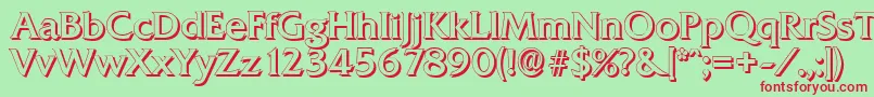 QuadratshadowRegular-fontti – punaiset fontit vihreällä taustalla