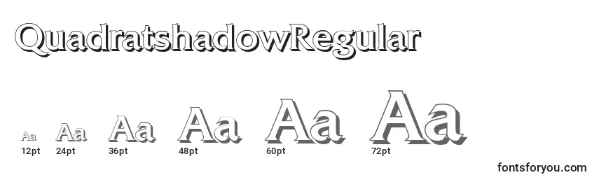 Rozmiary czcionki QuadratshadowRegular