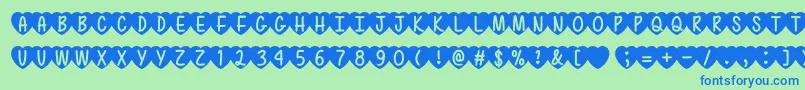 LoveIsAwesome2Otf Font – Blue Fonts on Green Background