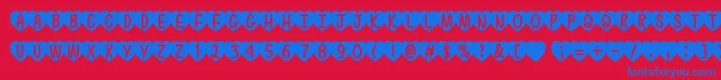フォントLoveIsAwesome2Otf – 赤い背景に青い文字