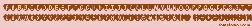 LoveIsAwesome2Otf Font – Brown Fonts on Pink Background