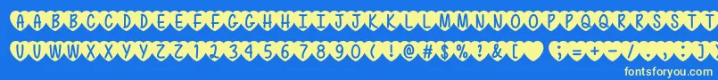 LoveIsAwesome2Otf Font – Yellow Fonts on Blue Background