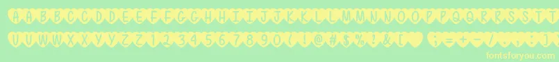 LoveIsAwesome2Otf Font – Yellow Fonts on Green Background