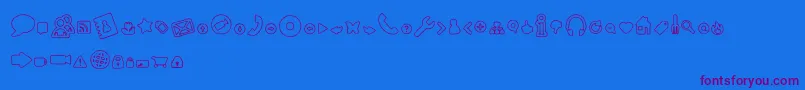 WebToolsOutline Font – Purple Fonts on Blue Background