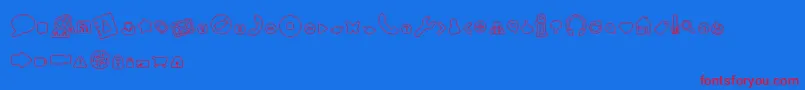 WebToolsOutline Font – Red Fonts on Blue Background