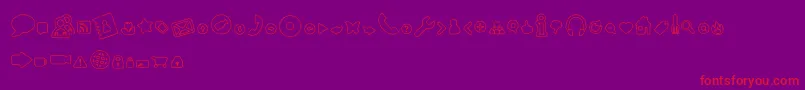 WebToolsOutline-Schriftart – Rote Schriften auf violettem Hintergrund