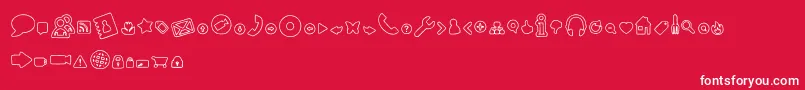 WebToolsOutline-fontti – valkoiset fontit punaisella taustalla