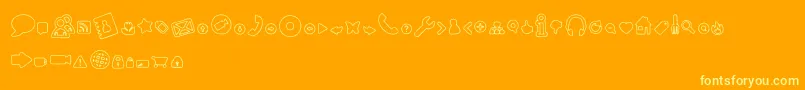 WebToolsOutline Font – Yellow Fonts on Orange Background