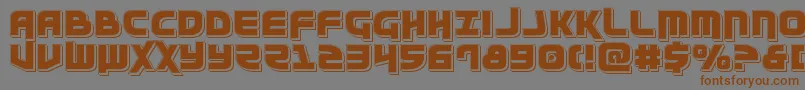 フォントMoltorspunch – 茶色の文字が灰色の背景にあります。