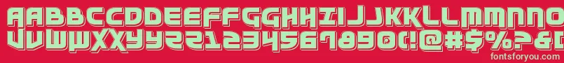 フォントMoltorspunch – 赤い背景に緑の文字