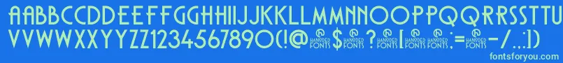 DkCarambola Font – Green Fonts on Blue Background