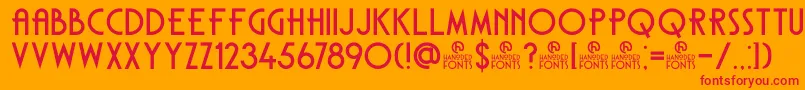 DkCarambola Font – Red Fonts on Orange Background