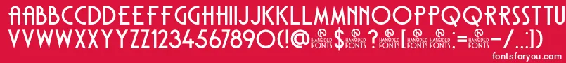 DkCarambola-fontti – valkoiset fontit punaisella taustalla