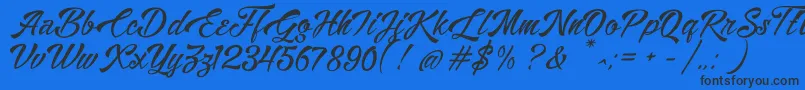 AlisandraDemo-Schriftart – Schwarze Schriften auf blauem Hintergrund