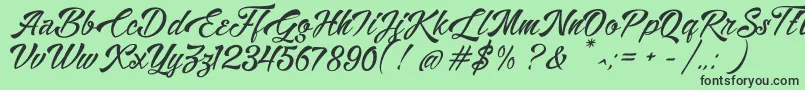 AlisandraDemo Font – Black Fonts on Green Background