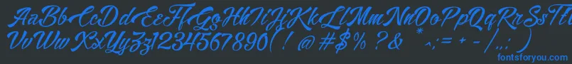フォントAlisandraDemo – 黒い背景に青い文字