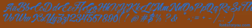 Шрифт AlisandraDemo – синие шрифты на коричневом фоне