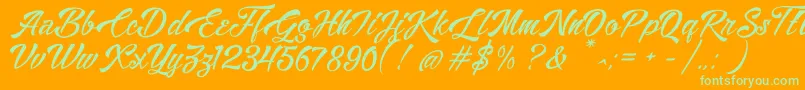 AlisandraDemo Font – Green Fonts on Orange Background