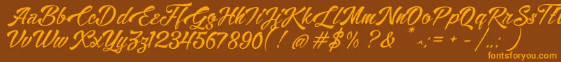 AlisandraDemo Font – Orange Fonts on Brown Background