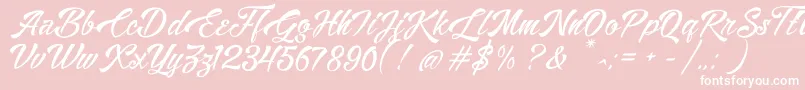 Шрифт AlisandraDemo – белые шрифты на розовом фоне
