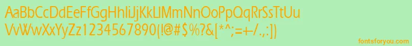 Ergoemediumcondensed Font – Orange Fonts on Green Background